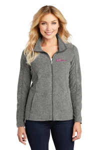 Mortgage and Settlement Breast Cancer Port Authority® Ladies' Heather Microfleece Full-Zip Jacket