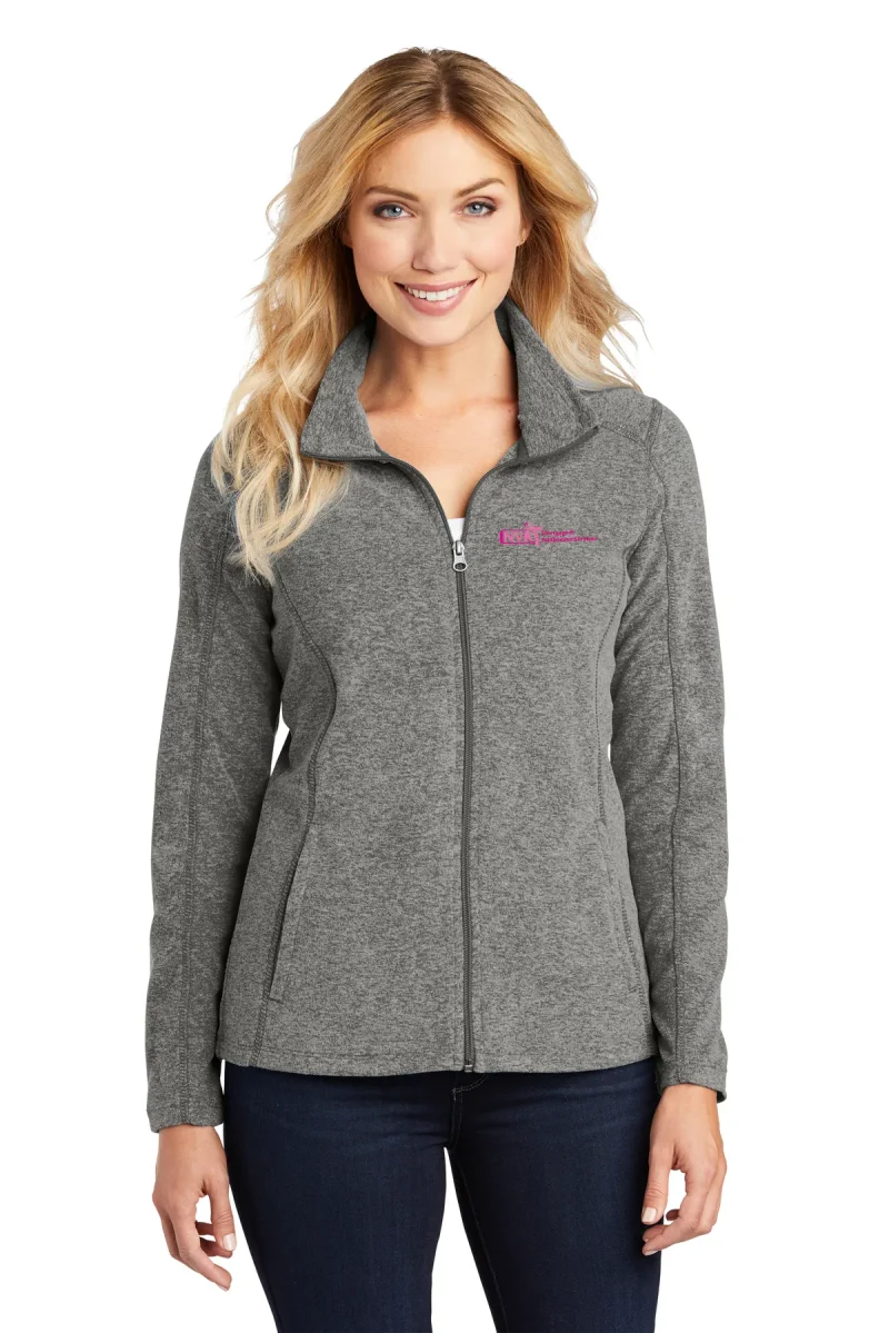 Mortgage and Settlement Breast Cancer Port Authority® Ladies' Heather Microfleece Full-Zip Jacket