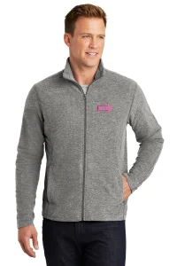 NVR Breast Cancer Port Authority® Men's Heather Microfleece Full-Zip Jacket