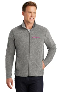 Heartland Homes Breast Cancer Port Authority® Men's Heather Microfleece Full-Zip Jacket