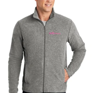 NVHomes Breast Cancer Port Authority® Men's Heather Microfleece Full-Zip Jacket