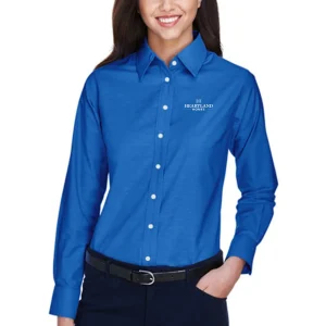 Heartland Homes Harriton Ladies Long-Sleeve Oxford with Stain-Release