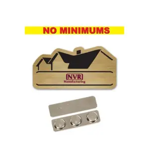 NVR Manufacturing - Name Badge Custom Shape Brushed Gold Plastic