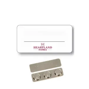 Heartland Homes - Name Badge  White Metal