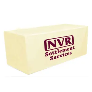 NVR Settlement Services - 8' Fitted Dye Sub Tablecloth White