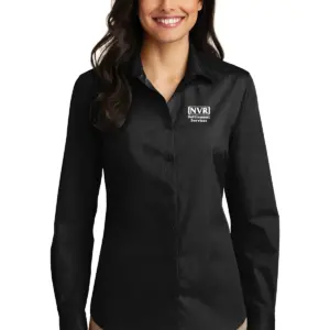 NVR Settlement Services - Port Authority Ladies Long Sleeve Care Free Poplin Shirt