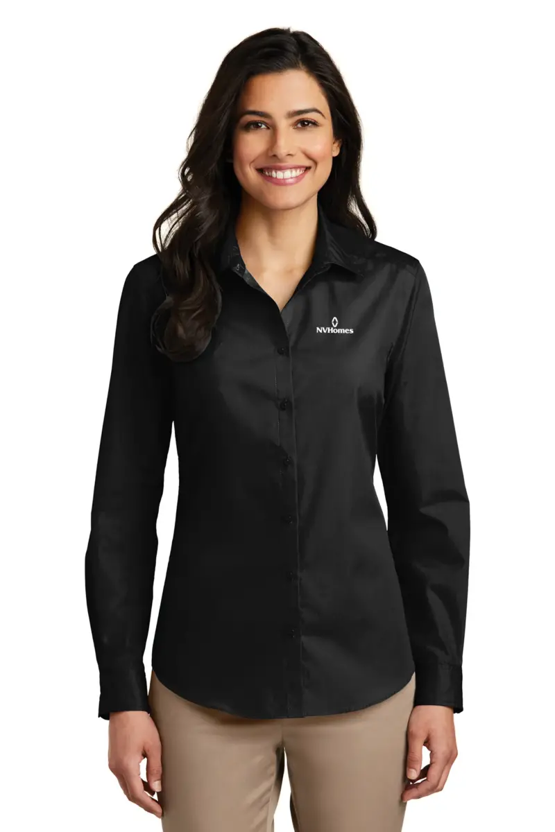 NVHomes - Port Authority Ladies Long Sleeve Care Free Poplin Shirt