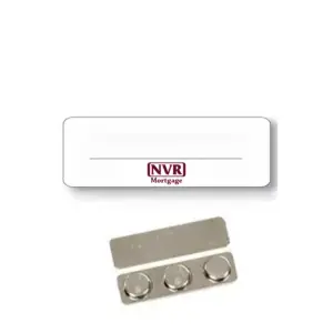 NVR Mortgage - Name Badge White Metal