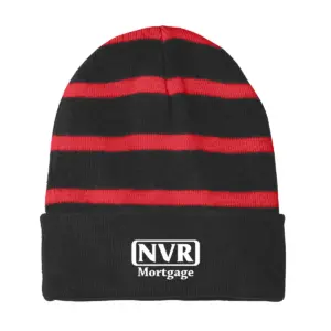 NVR Mortgage - Embroidered Sport-Tek Striped Beanie w/Solid Band