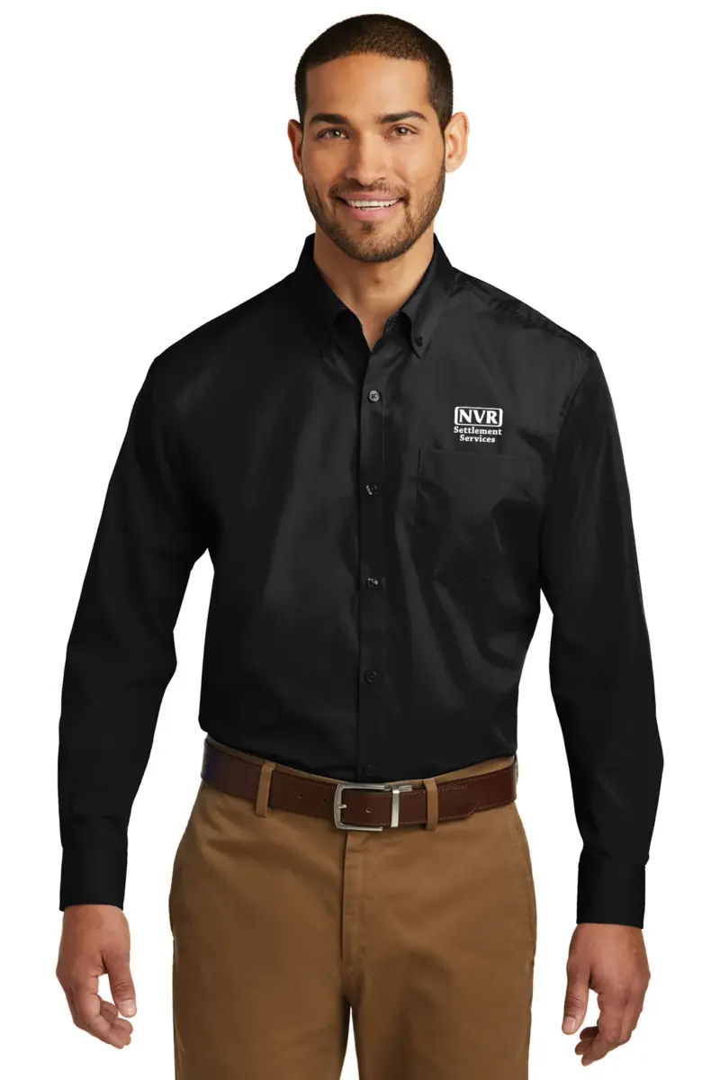 NVR Settlement Services - Port Authority Long Sleeve Carefree Poplin Shirts