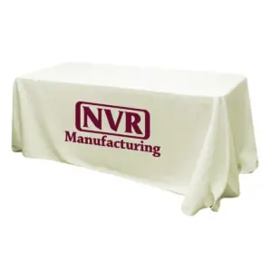 NVR Manufacturing - 6' Fitted Dye Sub Tablecloth (Non Fitted) White