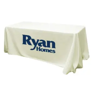Ryan Homes - 6' Fitted Dye Sub Tablecloth (Non Fitted) White