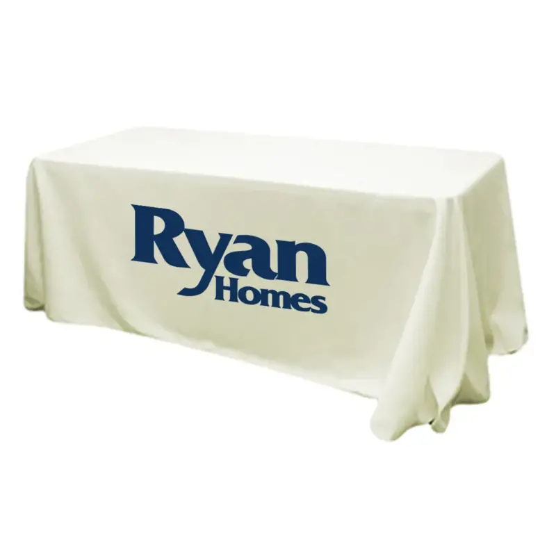 Ryan Homes - 6' Fitted Dye Sub Tablecloth (Non Fitted) White