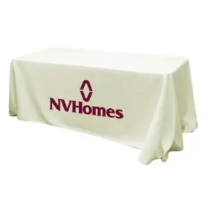 NVHomes - 6' Fitted Dye Sub Tablecloth (Non Fitted) White