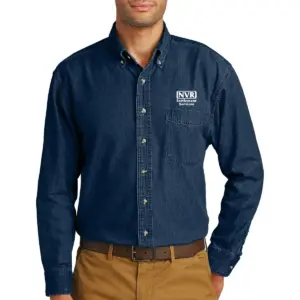 NVR Settlement Services - Port & Company Long Sleeve Value Denim Shirt