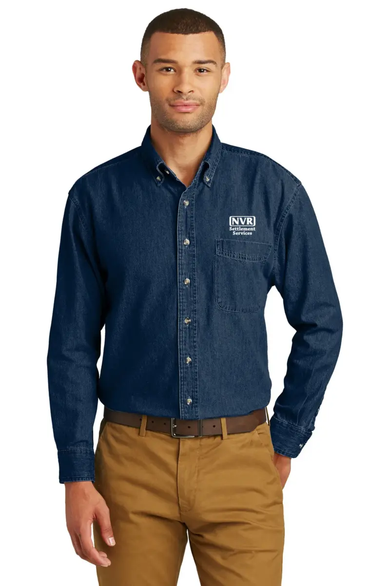 NVR Settlement Services - Port & Company Long Sleeve Value Denim Shirt