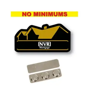 NVR Mortgage - Name Badge Custom Shape BLACK Plastic