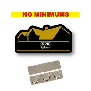NVR Settlement Services - Name Badge Custom Shape BLACK Plastic