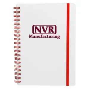 NVR Manufacturing - White Spiral Notebook w/ Colored Accents