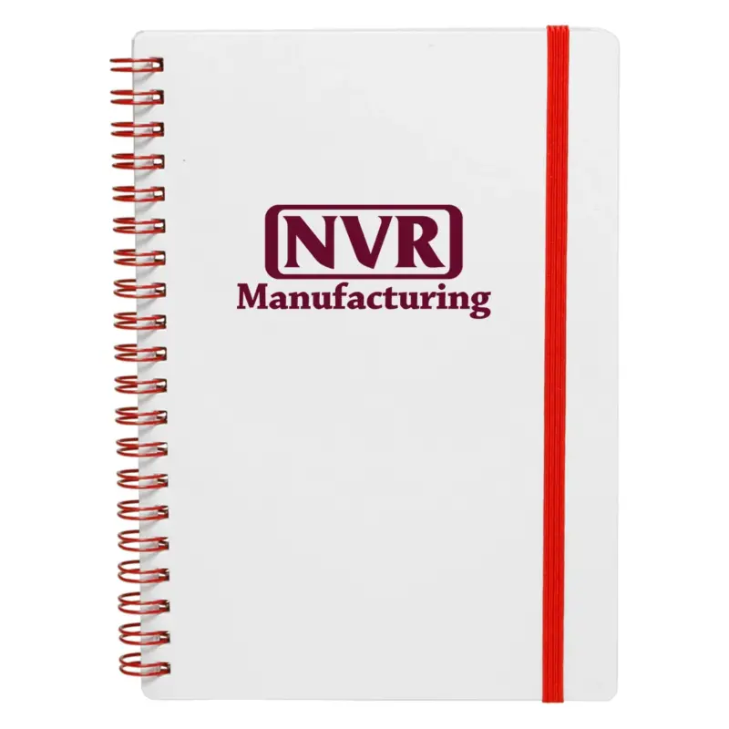 NVR Manufacturing - White Spiral Notebook w/ Colored Accents