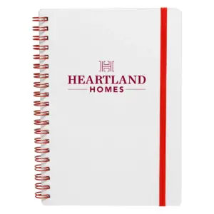 Heartland Homes - White Spiral Notebook w/ Colored Accents