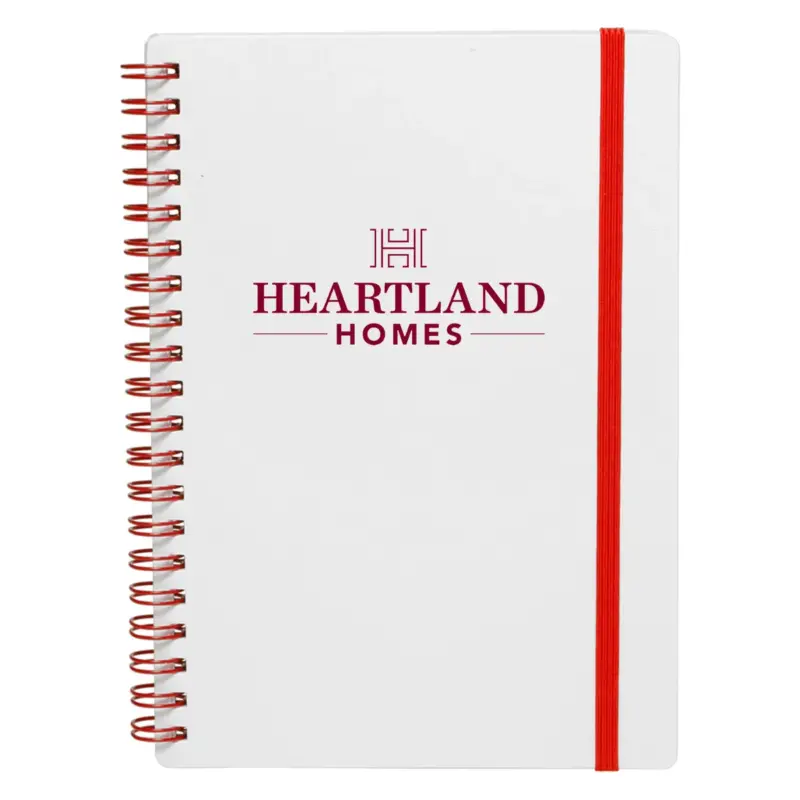 Heartland Homes - White Spiral Notebook w/ Colored Accents