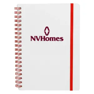 NVHomes - White Spiral Notebook w/ Colored Accents
