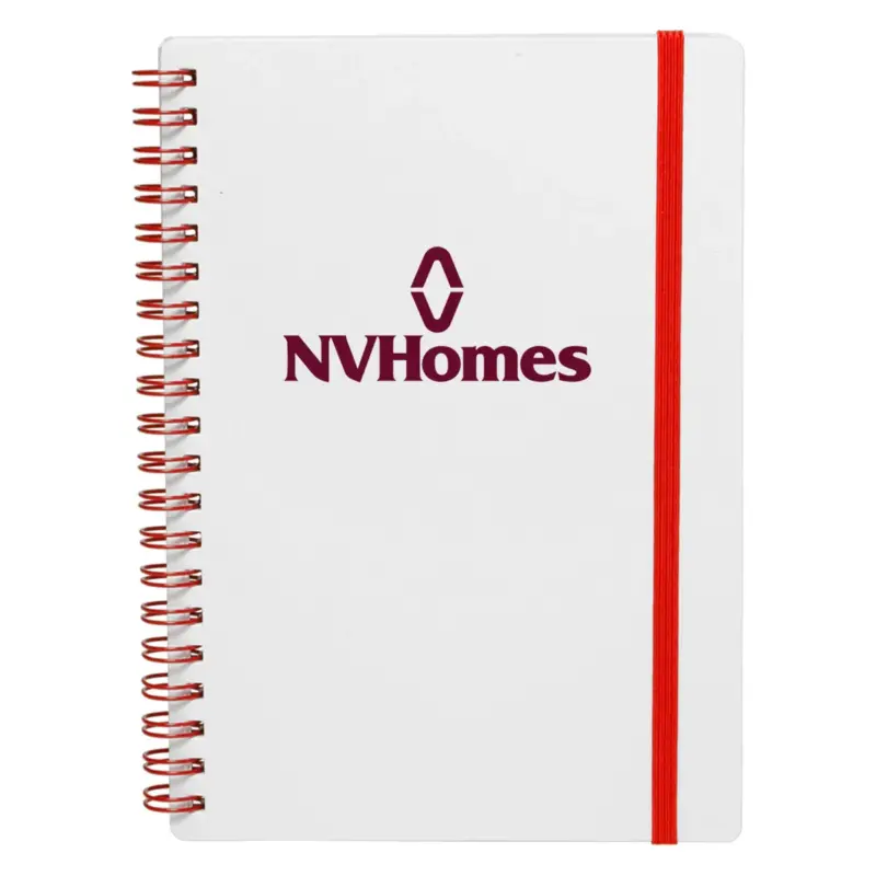 NVHomes - White Spiral Notebook w/ Colored Accents