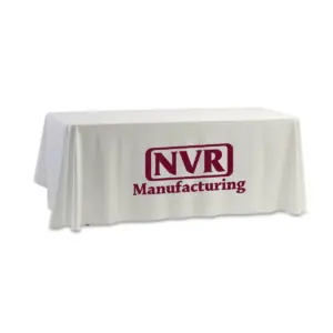 NVR Manufacturing - 8' Dye Sub Tablecloth (Non Fitted) White