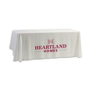 Heartland Homes - 8' Dye Sub Tablecloth (Non Fitted) White