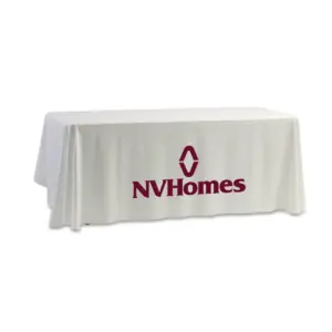 NVHomes - 8' Dye Sub Tablecloth (Non Fitted) White