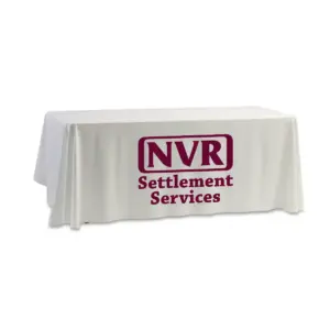 NVR Settlement Services - 8' Dye Sub Tablecloth (Non Fitted) White