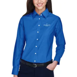 Heartland Homes - Harriton Ladies Long-Sleeve Oxford with Stain-Release