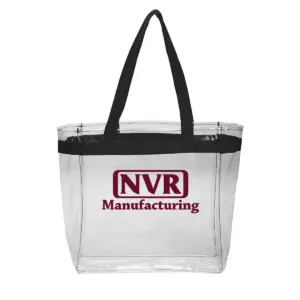 NVR Manufacturing - Color Handles Clear Plastic Tote Bags