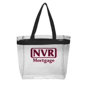 NVR Mortgage - Color Handles Clear Plastic Tote Bags