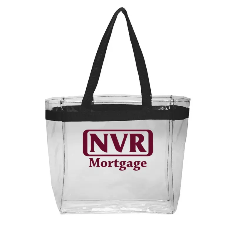 NVR Mortgage - Color Handles Clear Plastic Tote Bags
