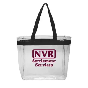 NVR Settlement Services - Color Handles Clear Plastic Tote Bags