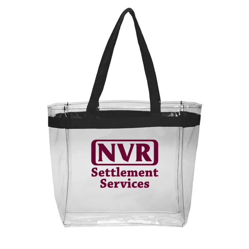 NVR Settlement Services - Color Handles Clear Plastic Tote Bags