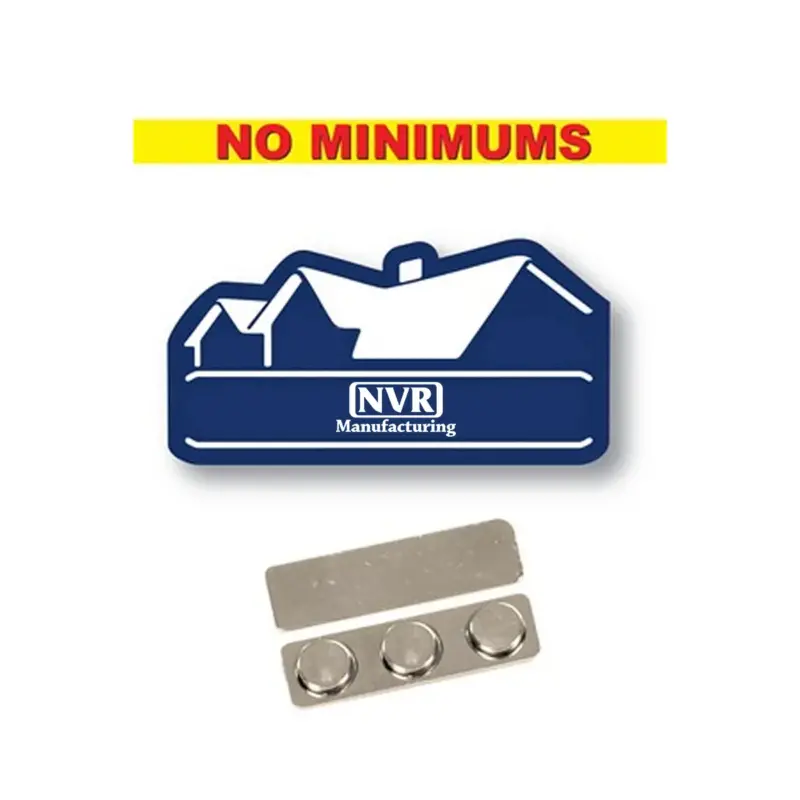 NVR Manufacturing - Name Badge  Custom Shape Navy Blue Plastic
