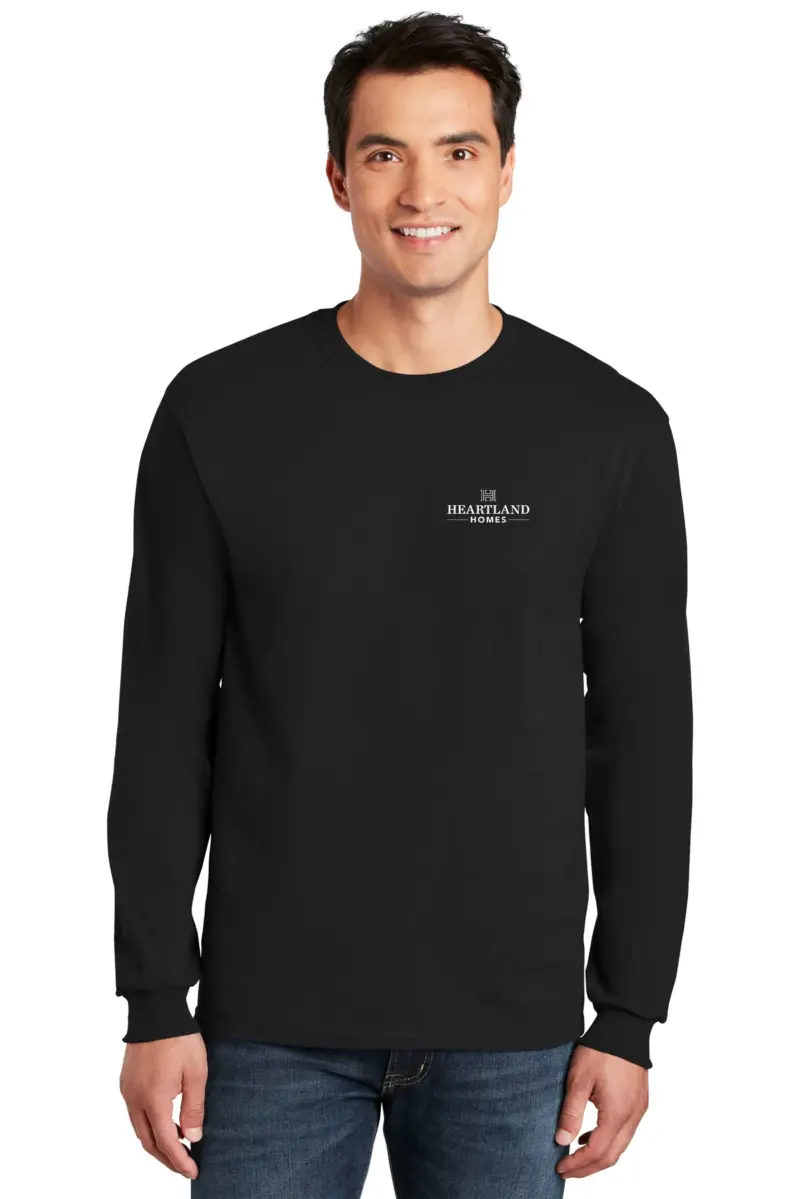 Heartland Homes - Gildan Long Sleeve 100% Cotton Preshrunk Shirt Min 12 pcs