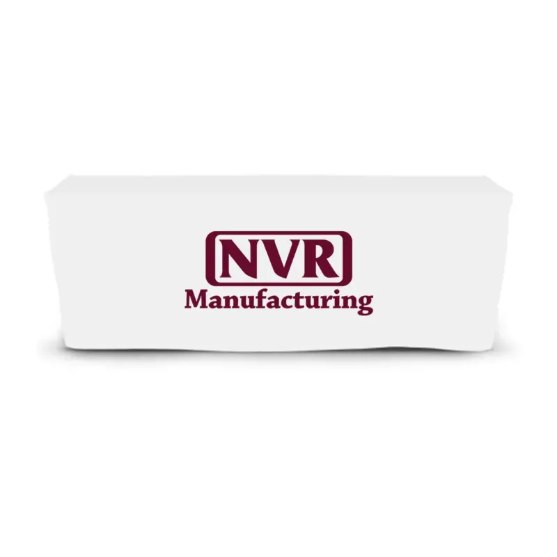 NVR Manufacturing - 6' Fitted Dye Sub Tablecloth  White