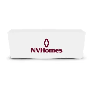 NVHomes - 6' Fitted Dye Sub Tablecloth  White