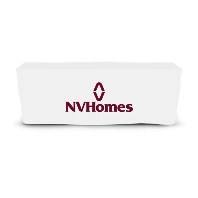 NVHomes - 6' Fitted Dye Sub Tablecloth  White