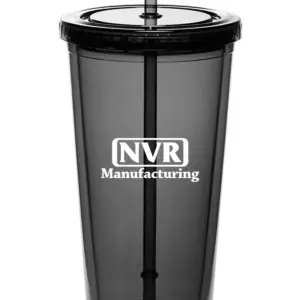 NVR Manufacturing - 20 Oz. Double Wall Acrylic Bottles w/Straws