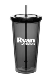 Ryan Homes - 20 Oz. Double Wall Acrylic Bottles w/Straws