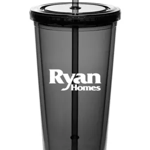 Ryan Homes - 20 Oz. Double Wall Acrylic Bottles w/Straws