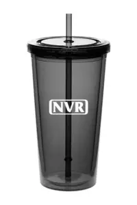 NVR Inc - 20 Oz. Double Wall Acrylic Bottles w/Straws