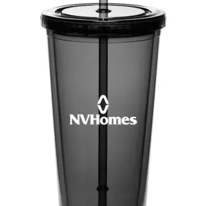 NVHomes - 20 Oz. Double Wall Acrylic Bottles w/Straws