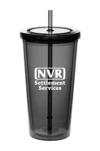 NVR Settlement Services - 20 Oz. Double Wall Acrylic Bottles w/Straws