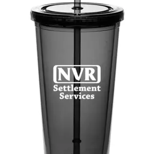 NVR Settlement Services - 20 Oz. Double Wall Acrylic Bottles w/Straws